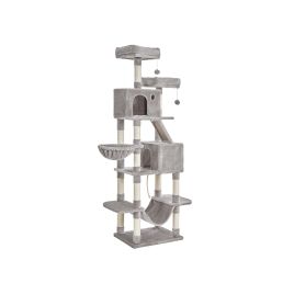 Light Grey Tall Cat Tree Activity Centre