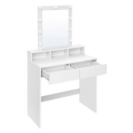 ALMIKO Dressing Table with Lighted Mirror - White