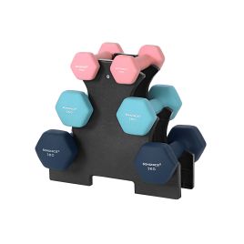 Hex Dumbbell Set with Storage Rack