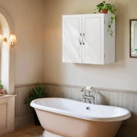 Bathroom Wall Cabinet - MARDA Wall Mounted Storage 18 x 60 x 60 cm - White