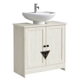 ASNABE Under Sink Bathroom Cabinet - Rustic White