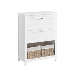 Bathroom Cabinet with 2 Drawers and 2 Baskets Cloud White