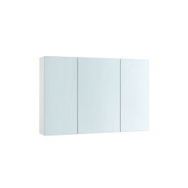 Wall Cabinet - TARSO Mirrored Cabinet with Adjustable Shelf - White