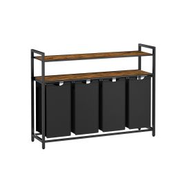 Laundry Basket - ZARDA Rustic Pull Out Bags - Brown and Black