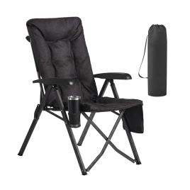 ASRUMO Folding Reclining Camping Chair - Black