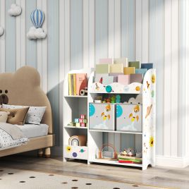 ASXABY Children's Toy Organiser Bookcase - White