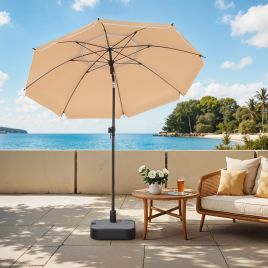 Garden Umbrella - SONGMICS FIORIA 160 cm Parasol UPF 50+ Sun Protection - Beige