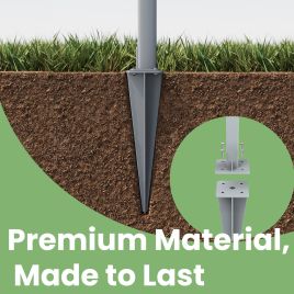 Ground Anchor - FIORIA Stake Spike for Side Awning Metal - Grey