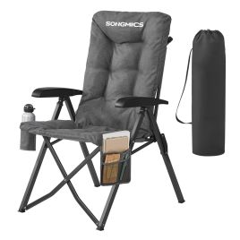 ASRUMO Reclining Camping Chair with Cup Holder - Grey