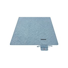 Picnic Blanket 200 x 200 cm Leaf Pattern and Blue