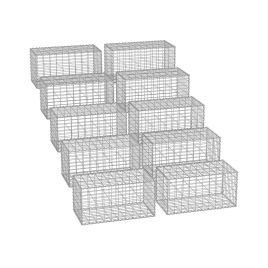 Gabion Cage - NOVRA Metal 100 x 50 x 50 cm Stone Cage - Silver
