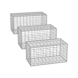 Gabion Cage - SOLZA Metal Stone Cage 100x50x50cm - Silver