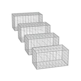Gabion Cage - VELRAH Metal Stone Cage - 100 x 50 x 50 cm - Silver