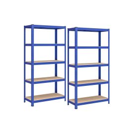 Shelving Units - TARLIA Heavy Duty Steel Shelving - 5 Shelves Unit - Blue