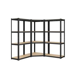 Corner Shelf - TARLIA 4 Tier Heavy Duty Metal Shelf - Black