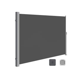 Side Shade - FINNZA Extendable Privacy Screen with Grey Finish - Grey