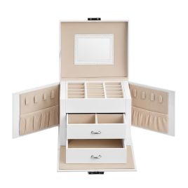 BEPIRO Travel Jewellery Case with Mirror - White