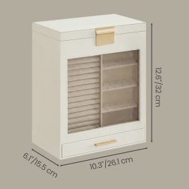 BETYTA 5 Layer Jewellery Box with Glass Lid - White