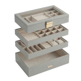 BRONTE 4 Tier Stackable Jewellery Box - Grey