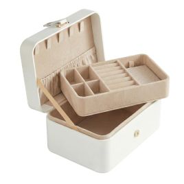 BRONTE Portable Travel Jewellery Box - White