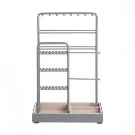 BLNYRI Jewellery Display Stand with Tray - Light Grey