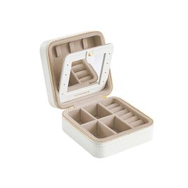 11.4 x 11.4 x 5.5 cm Travel Jewellery Box with Interior Mirror