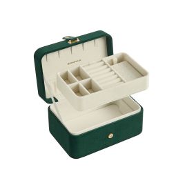 Jewellery Box - ARCVA 2-Layer Portable Organizer 11.6 x 16 x 7.5 cm Retro Green