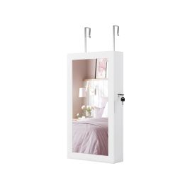 Wall-Mounted Mirror Jewelry Cabinet