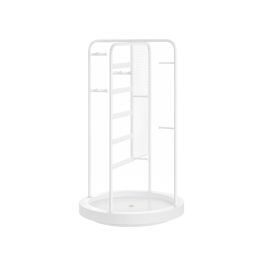 Rotating Jewellery Stand with Bottom Tray Cloud White