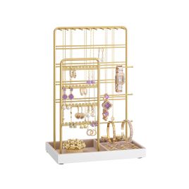 Jewellery Stand - AVOLIA Metal Frame with Velvet Tray - Pale Gold