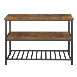 BRXYPY Kitchen Island Storage Rack - Brown and Black