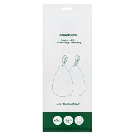 CANOTA Drawstring Bin Bags for 50L Kitchen Bins - White