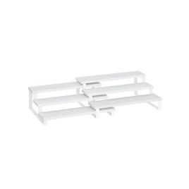 Cabinet Shelf Organizer - SOLTA 3 Tier Extendable Shelf Organizer Set of 2 - White