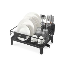 Dish Drying Rack - ASTNZA Spin Rotatable Extendable Spout - Black