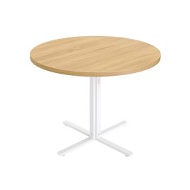 Dining Table - ORARO Round Farmhouse Style for 4 People - Golden Oak