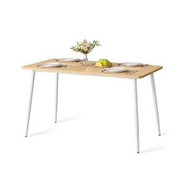 CERIBU Dining Table for 4-6 People - Golden Oak and Cloud White