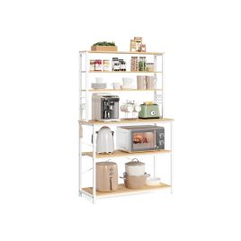 Kitchen Storage Rack - SOLRA 40 x 100 x 167 cm Oak and White