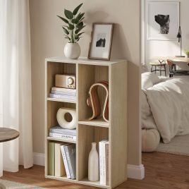 Kids Bookcase - VERRA 5 Compartment Storage Shelf Natural
