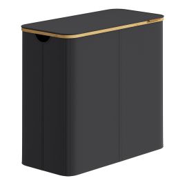 DADYLO 4 Compartment Laundry Basket with Lid - Black