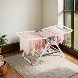 Laundry Airer - VERRA Small Foldable 2 Level Clothes Rack Space-Saving - White