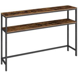 GLTODU 2 Tier Sofa Table - Brown and Black