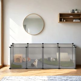 Pet Playpen - VERRA Modular Indoor Fence with Floor - Grey