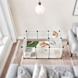 Pet Playpen - VERRA Modular Indoor Fence with Floor - White