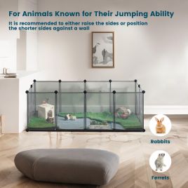 Pet Playpen - VERRA Small Animal Pen with Floor - Grey