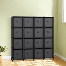 Storage Organizer - VERRA Cube Modular Unit with Storage Boxes - Black