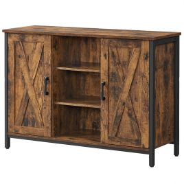 MARLEDOWN Sideboard with Storage Cabinet, Cupboard and Shelves - Brown