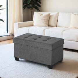 Ottoman Bench - VERRA End of Bed Storage with Plastic Legs - Grey