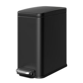 HILESO Soft Close Bathroom Pedal Bin - Black