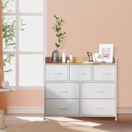 VERRA White Chest of Drawer - Medium-sized, 7 Drawers