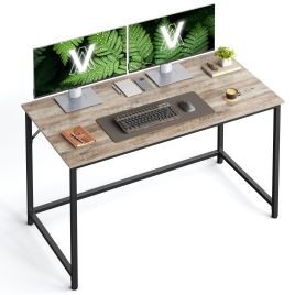 MOORCREST Small Office Desk - Medium Oak and Black